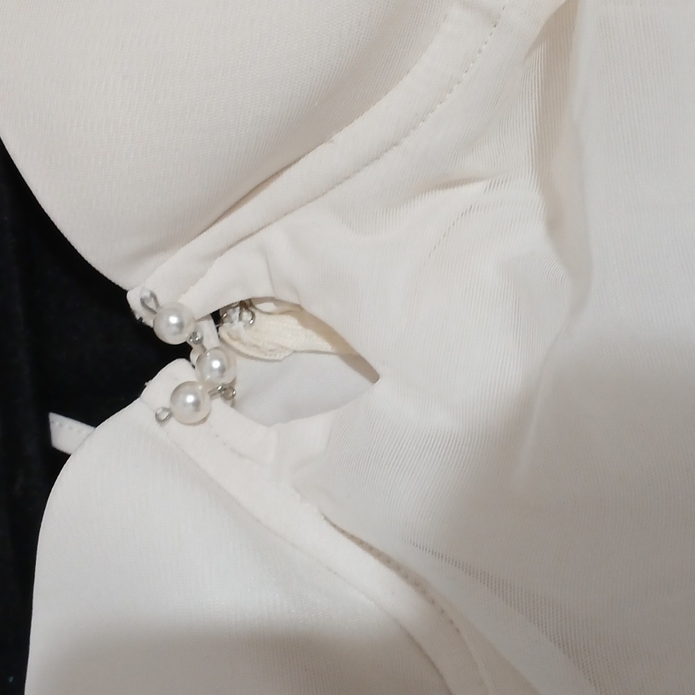 Oh Polly ST. Germain Embellished Long-Sleeve Mini White Dress Sz 0 - Picture 6 of 10